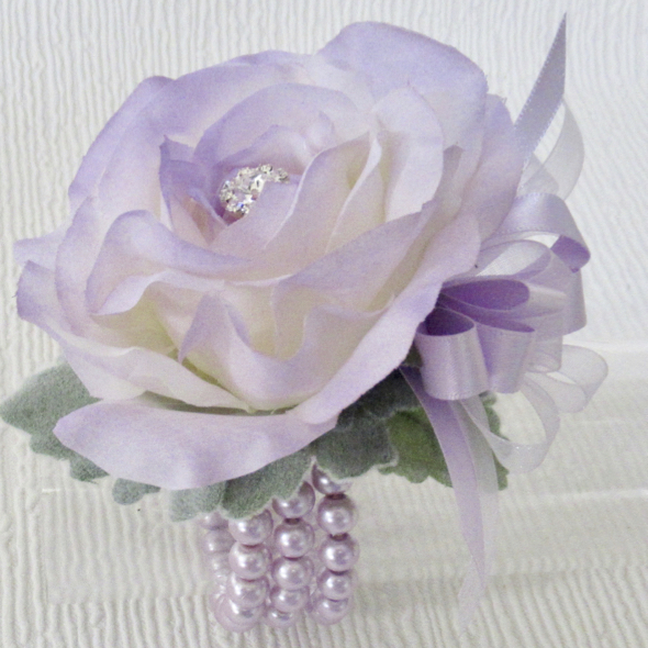 Lilac Silk Rose Wrist Corsage